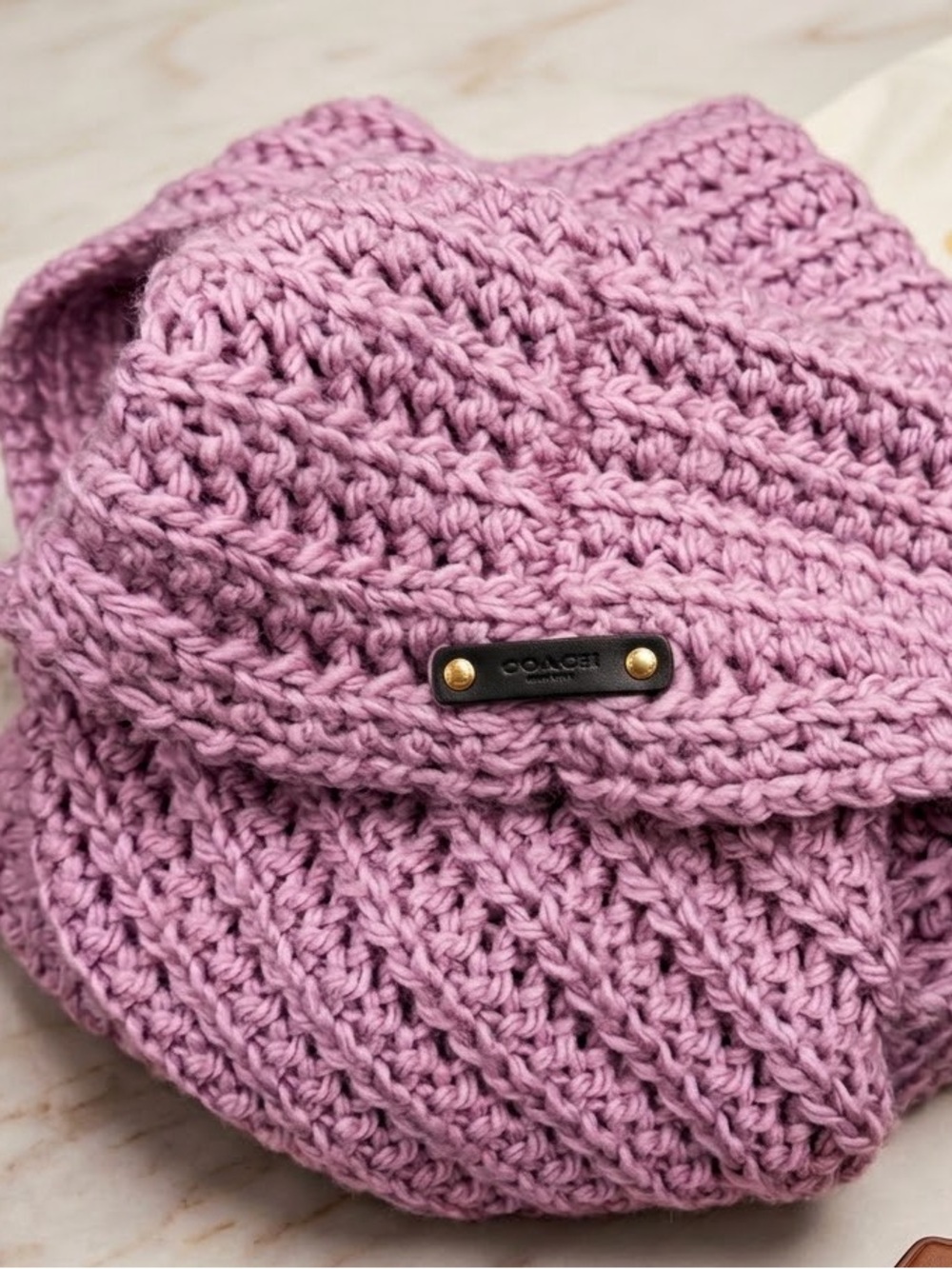 Coach Chunky Knit Infinity Loop Scarf